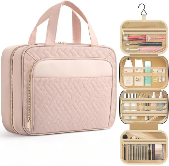 Large Travel Cosmetic Bag with Waterproof Hanging Hook